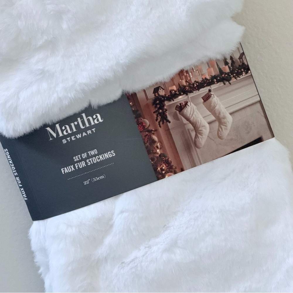 Martha Stewart Soft White Faux Fur Stockings - Picture 5 of 7